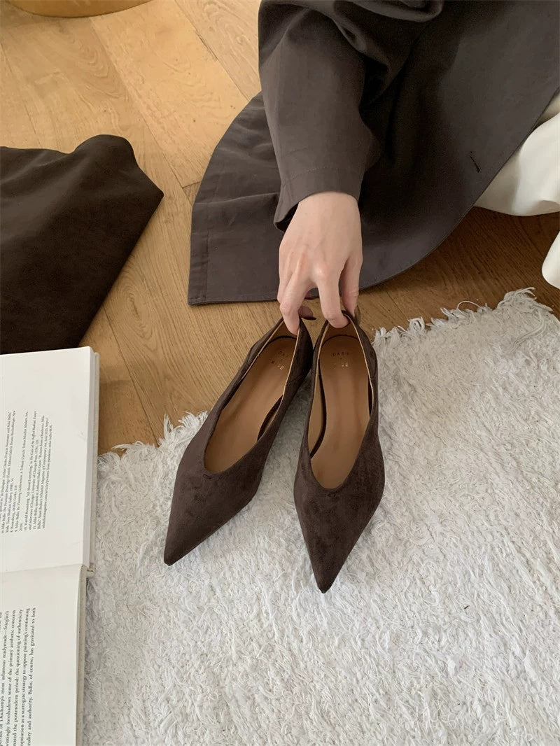 Damen Schuhe in Wildlederoptik mit spitzer Spitze - Ines