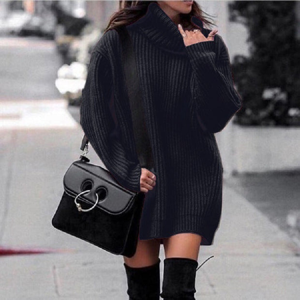 Julie - Pulloverkleid mit Rollkragen und langen Ärmeln für Frauen