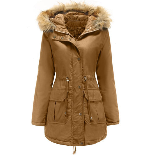 Damen Winterjacke mit Fellkapuze - Soria