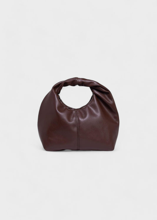 Sac hobo femme poignée ronde cuir synthétique design moderne - Mauve