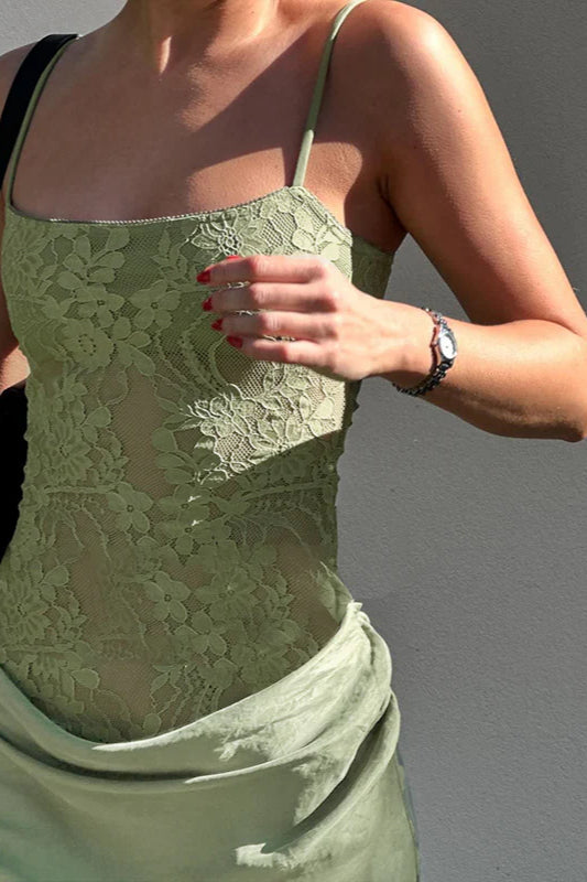 Maxikleid aus floraler Spitze für Frauen - Lina