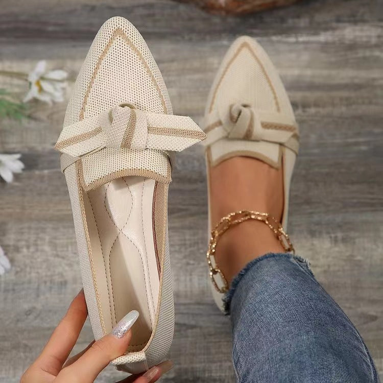 Flache Schuhe mit geflochtener Schleife für Frauen - Selena