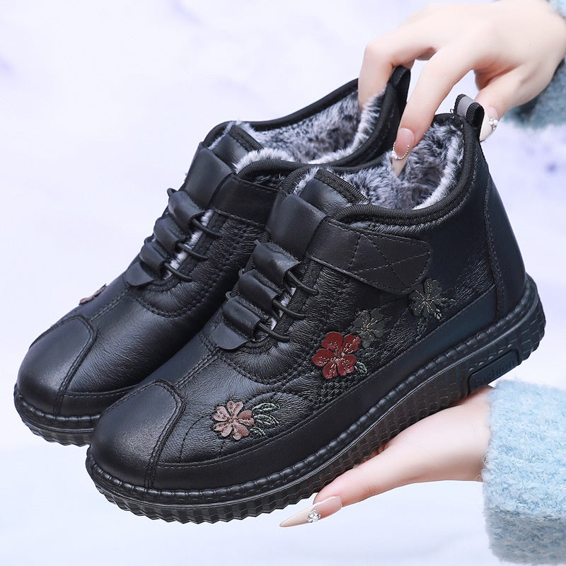 Orthopädische Winterschuhe mit Stickereimotiv - Indigo