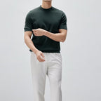 Herren-T-Shirt aus merzerisierter Baumwolle, Rundhalsausschnitt, minimalistischer Stil - Hugo
