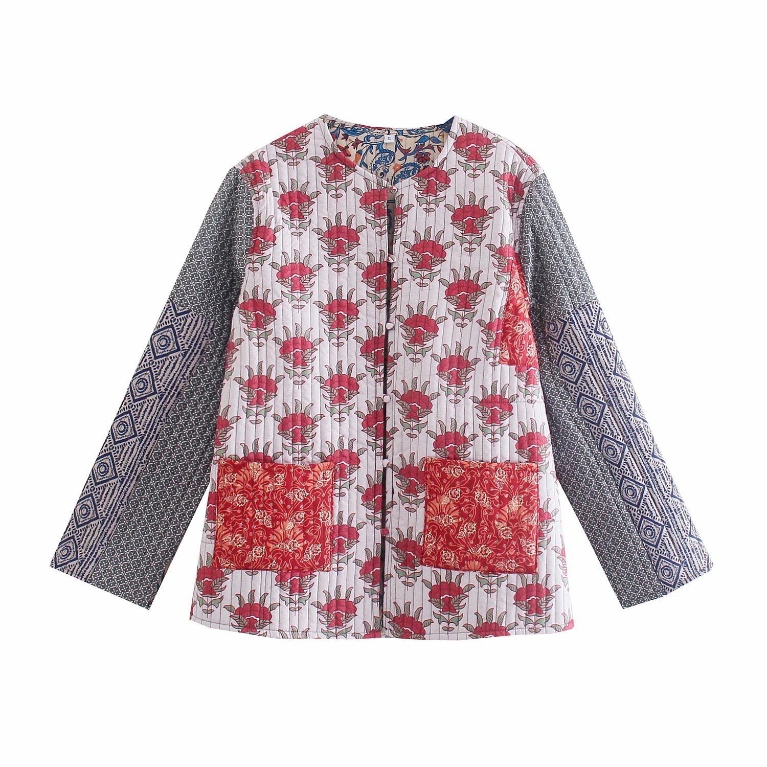 Frühlingsjacke mit Patchworkdruck für Frauen - Gerlinde