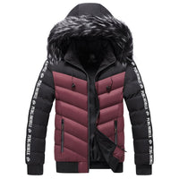 Veste matelassée pour homme avec capuche en fourrure synthétique - Elian