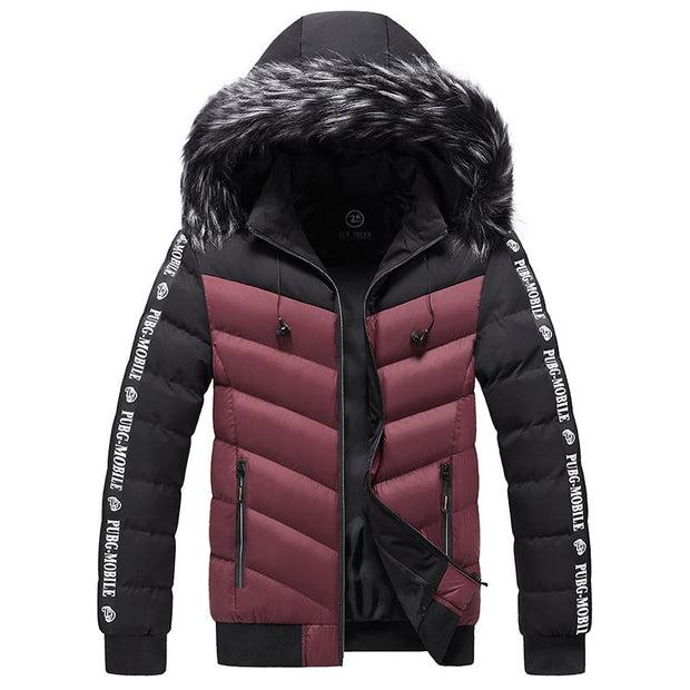 Veste matelassée pour homme avec capuche en fourrure synthétique - Elian