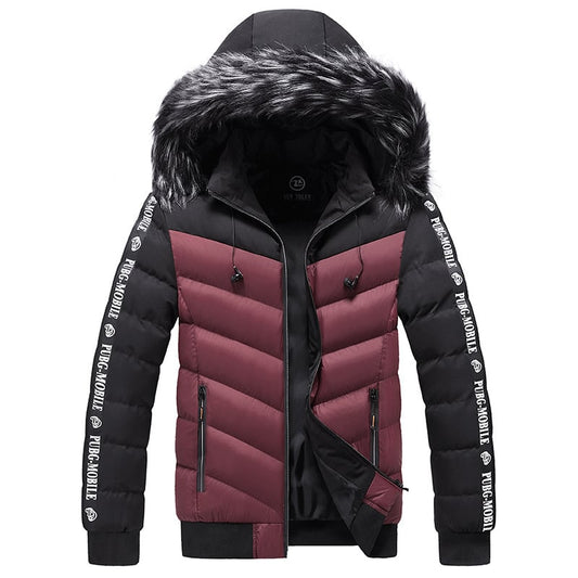 Herren Steppjacke mit Kunstfellkapuze - Elian