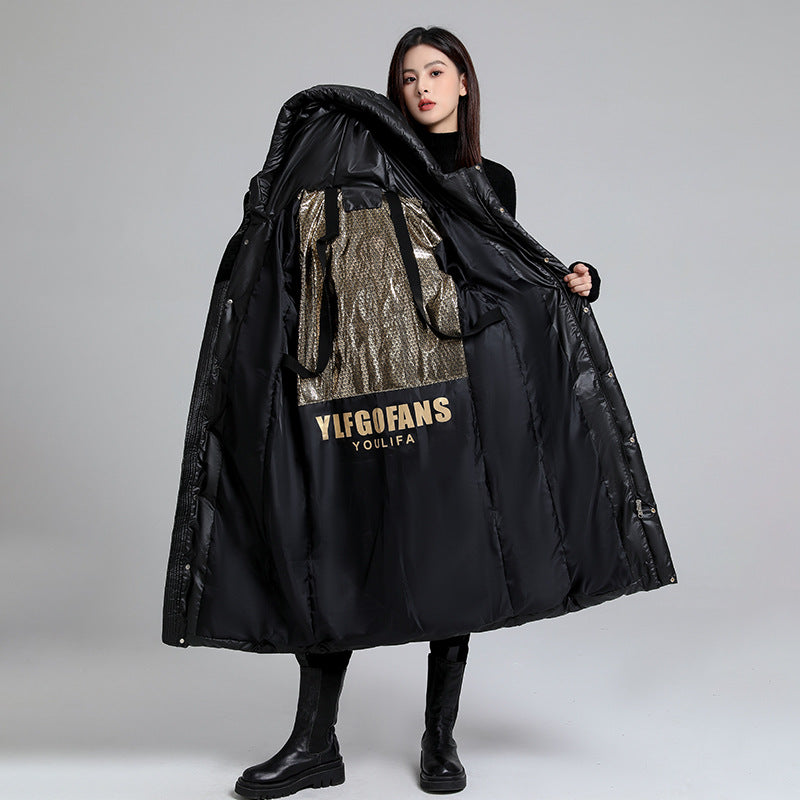 Lange Jacke mit Stepp-Effekt für Frauen - Eryndel
