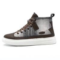 Baskets montantes à carreaux pour hommes