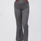 Ausgestellte Damenhose aus Stretchmaterial mit klassischem Druck - Renata
