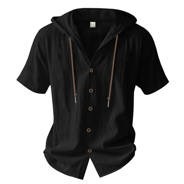 Chemise à capuche en coton pour hommes, style décontracté - Elias