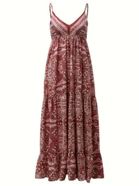Yeva - Robe longue de style bohème avec imprimé ethnique