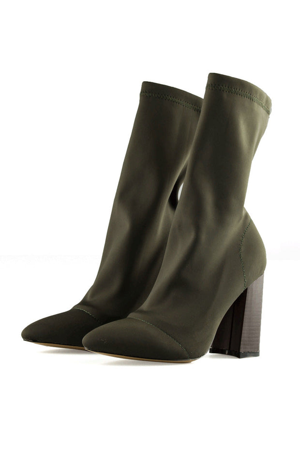 Soauzha - Bottes à Talons Épais en Laine