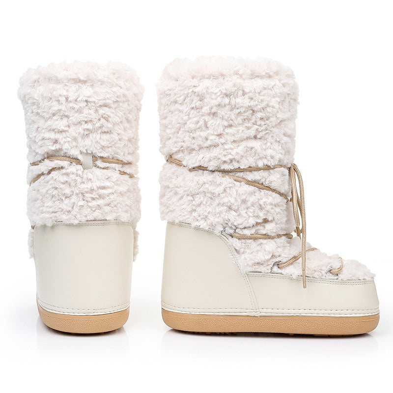 Damen-Schneestiefel mit flauschigem Futter und halbhohem Schaft - Zanarkand