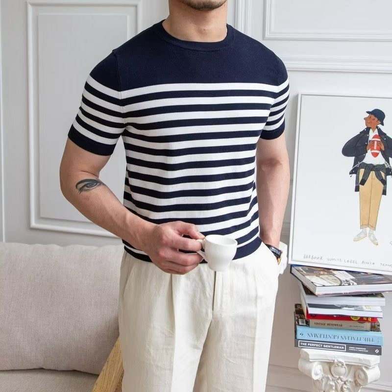 Gestreiftes Herren-T-Shirt im klassischen Stil - Mateo