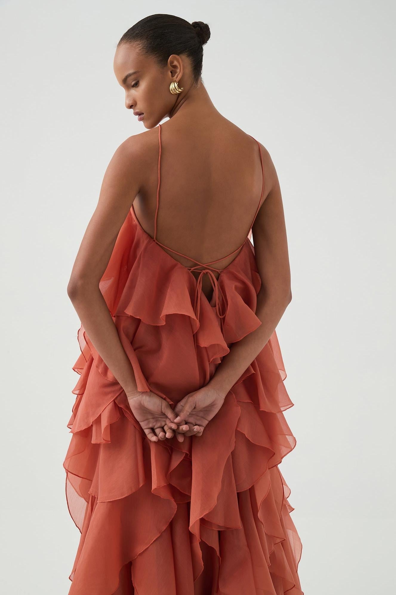 Maxikleid mit Blumenfront für Frauen - Anneliese