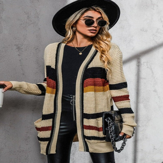 Cardigan pull ample à col en V