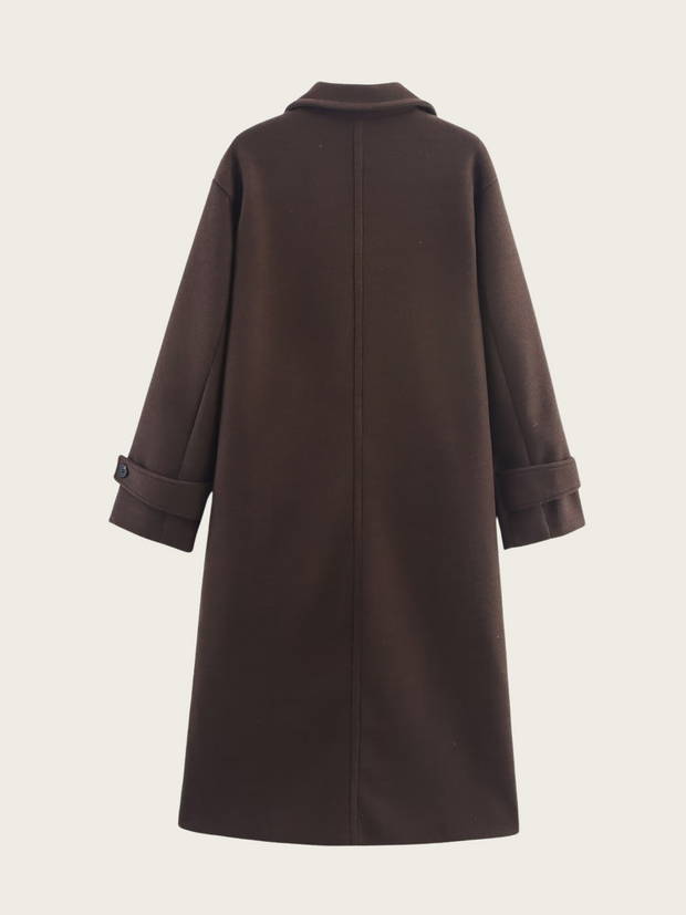 Manteau long à revers classiques pour femme - Aleida
