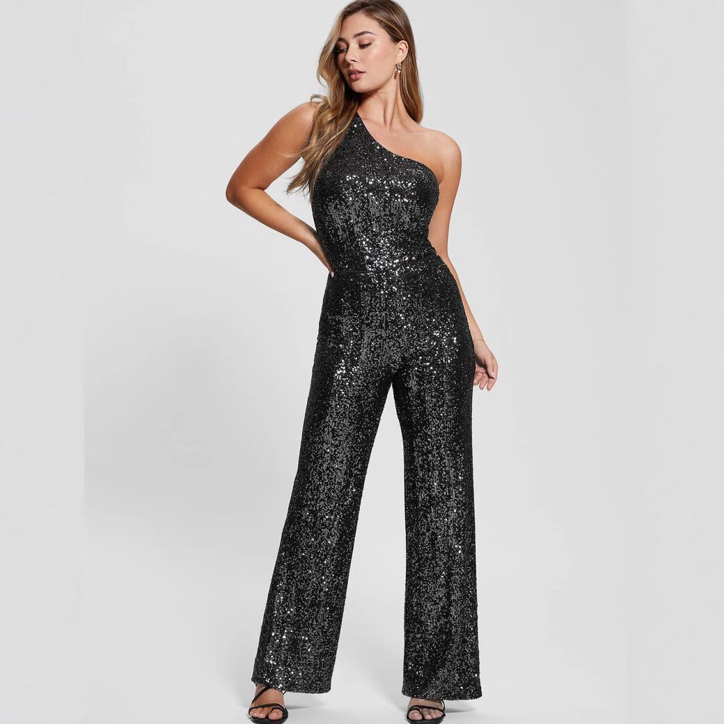 Asymmetrischer Pailletten-Jumpsuit für Damen - Narevia