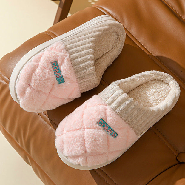 Chaussons d'hiver unisexes peluche anti-dérapant Rombe - Elen