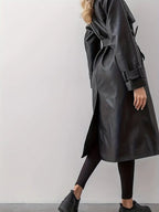Trenchcoat aus Leder mit Gürtel - Hayle