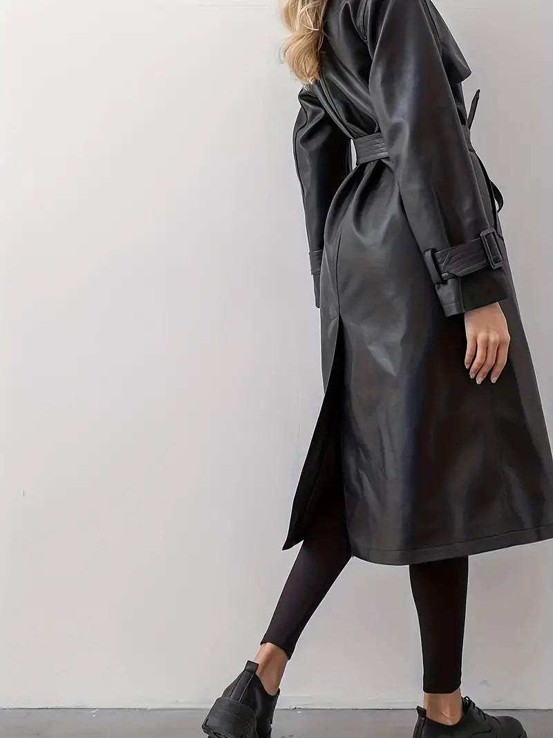 Trenchcoat aus Leder mit Gürtel - Hayle