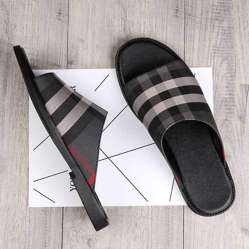 Lässige karierte Herren-Sandalen mit Anti-Rutsch-Design - Bruno
