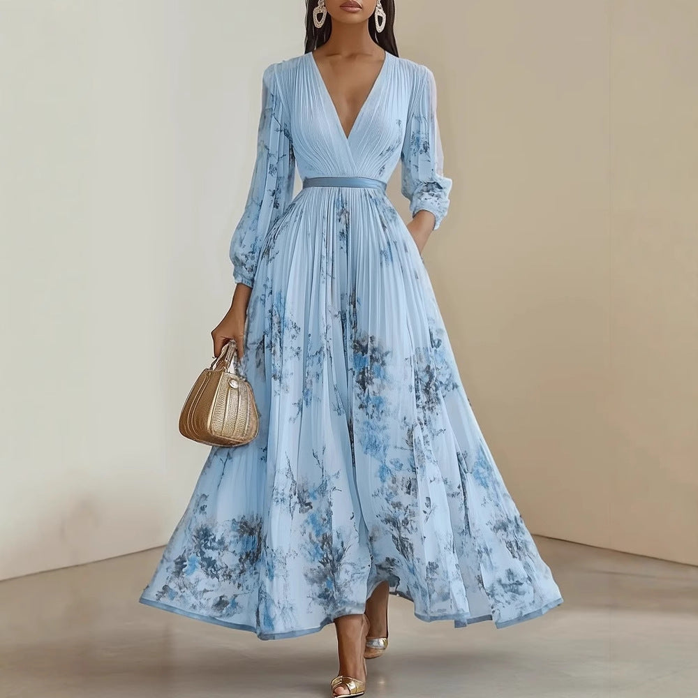 Langes Partykleid mit Blumenmuster für Frauen - Beatrice