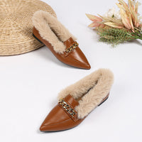 Feine spitz zulaufende Damen-Slipper mit Futter - Ameline