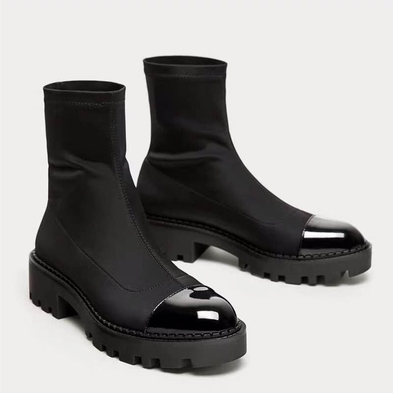 Gummistiefel mit Plateausohle und fester Sohle für Damen - Zyrvek