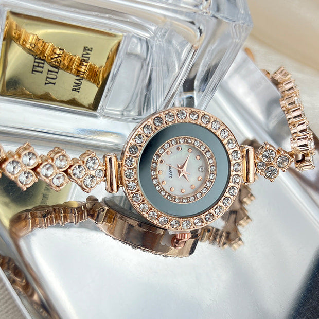 Montre-bracelet femme avec cadran rond et cristaux - Marvella