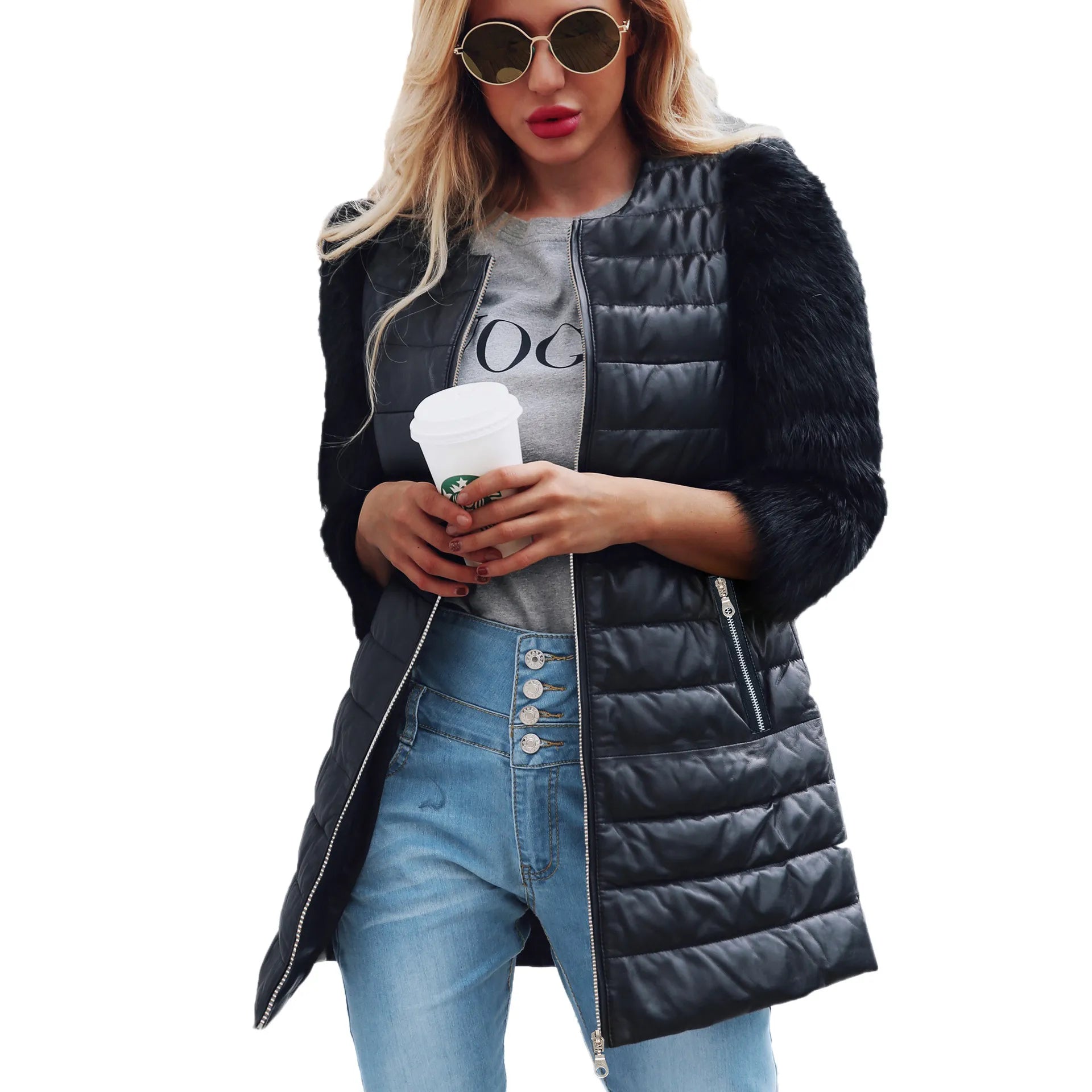 Nora - Winterjacke aus synthetischem PU für Frauen