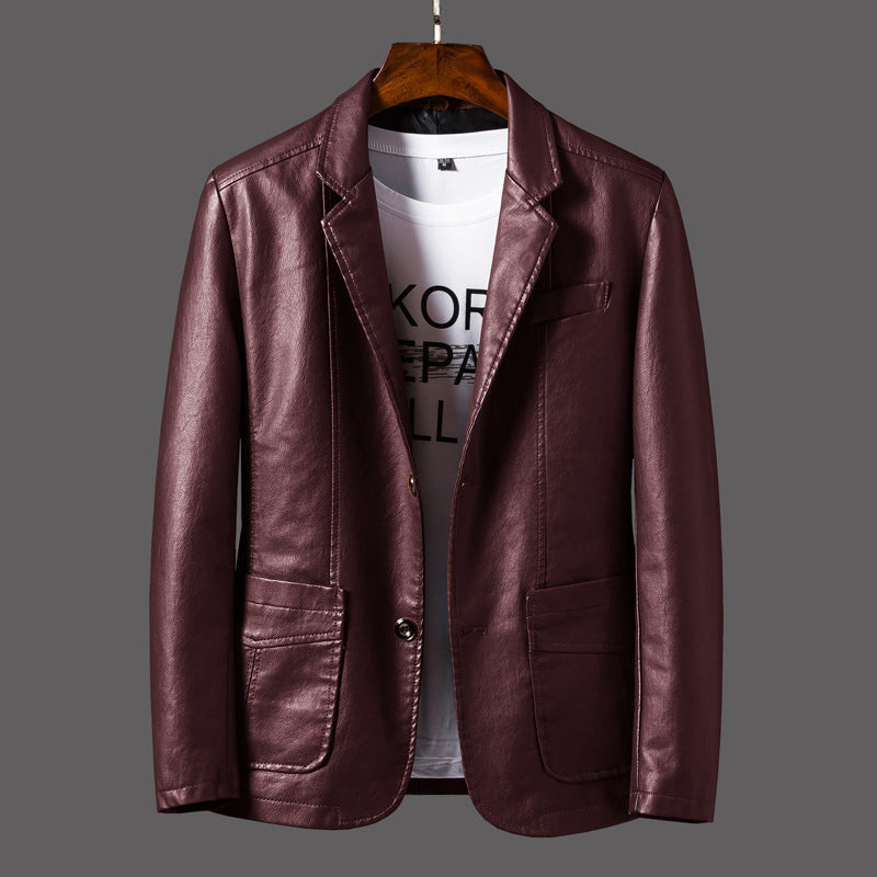 Herrenjacke mit Glattledereffekt - Maël