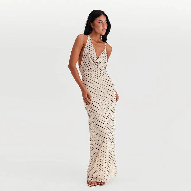 Ivy - Robe longue imprimée à bretelles spaghetti