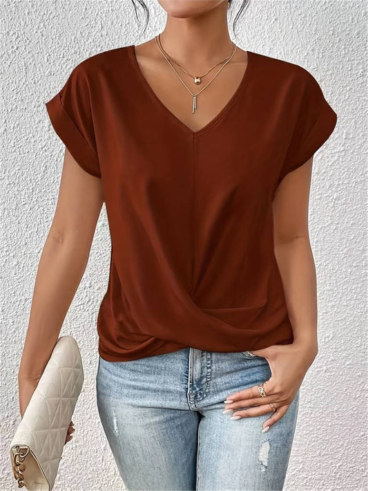Leslie - T-shirt décontracté à manches courtes pour femme