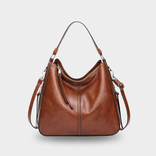 Grand sac hobo pour femme avec fermeture éclair et bandoulière réglable - Leonor
