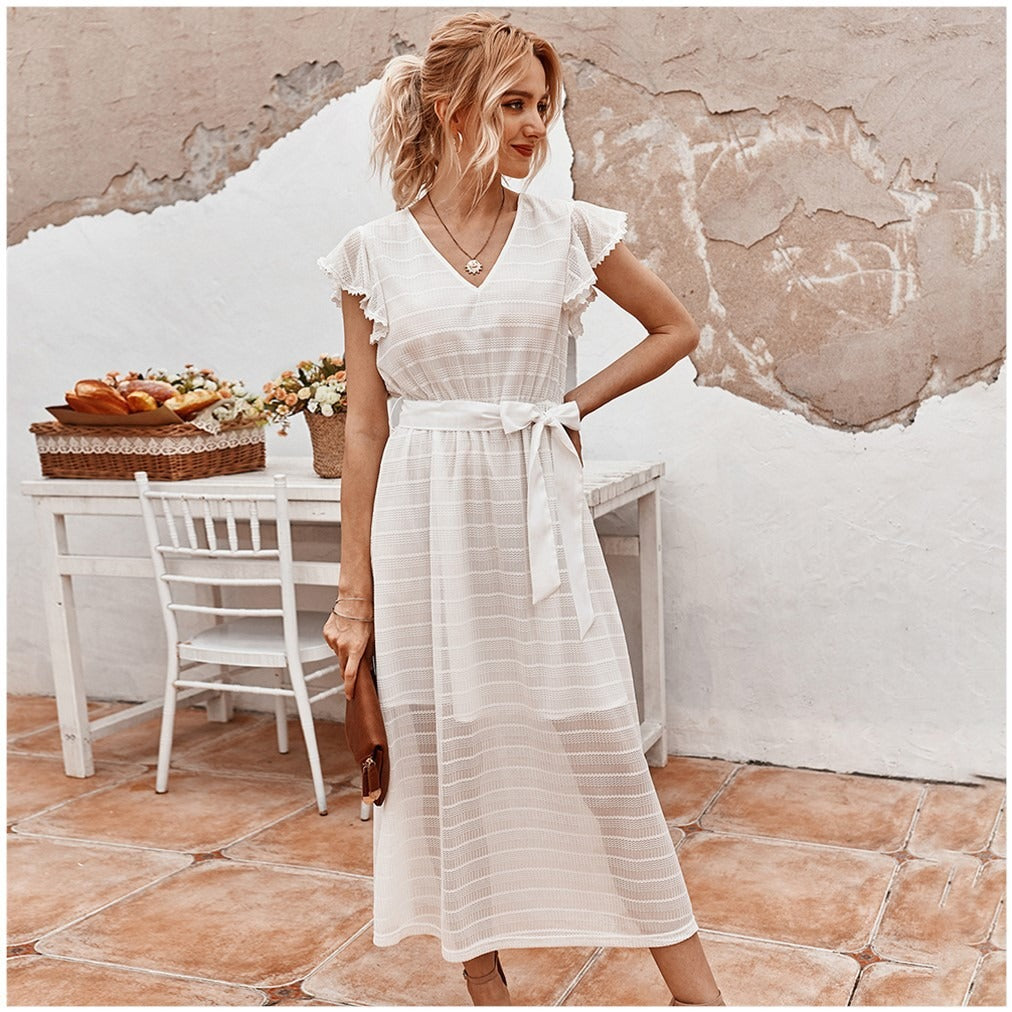 Damen Midikleid mit strukturiertem Chiffon im romantischen Stil - Juliette