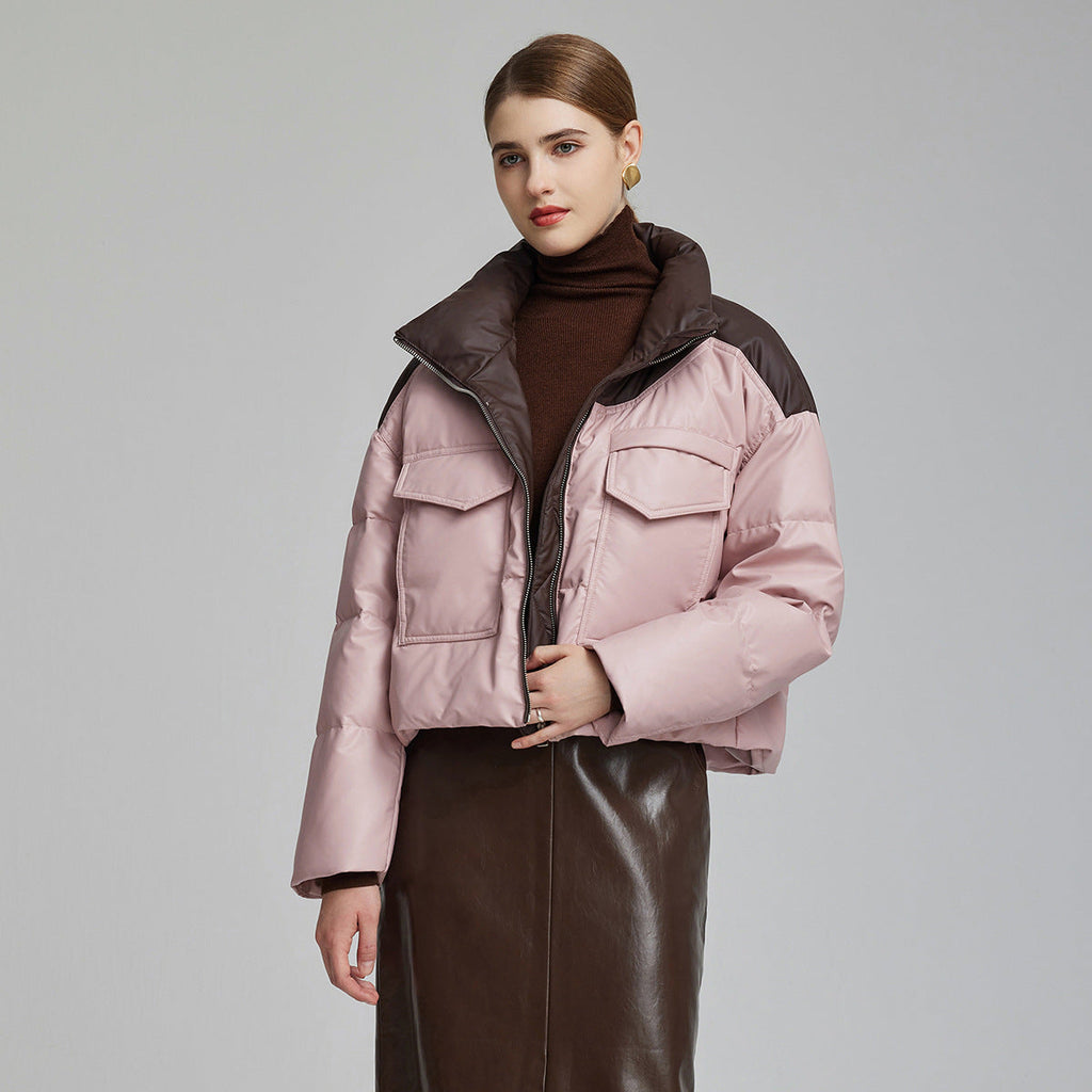 Gesteppte Jacke mit Ledereffekt für Damen - Édrine