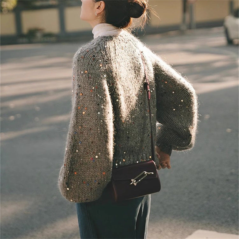 Strickjacke mit Leuchteffekt für Frauen - Naelis
