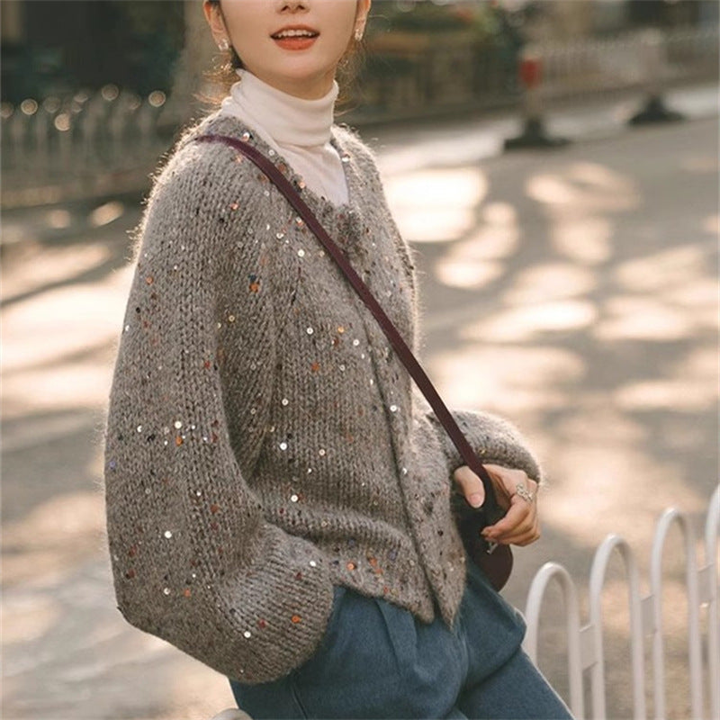 Strickjacke mit Leuchteffekt für Frauen - Naelis