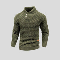 Pull en maille à col roulé boutonné pour homme - Keldor