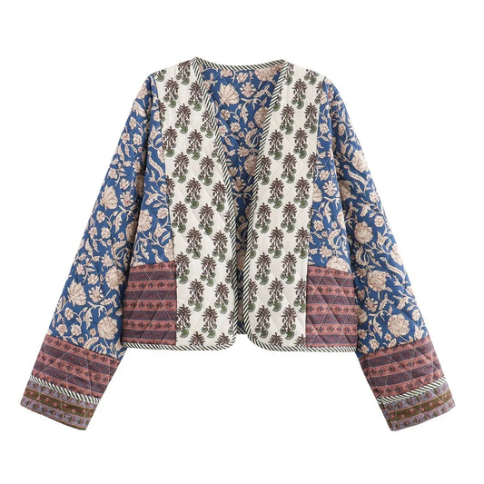 Sylvie - Veste Matelassée Imprimée Réversible pour Femme