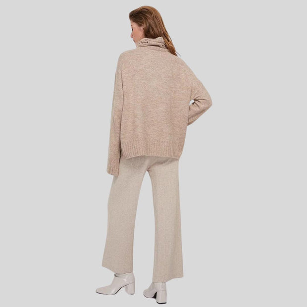 Brenda - Weicher Kaschmir-Rollkragenpullover mit Rippbündchen