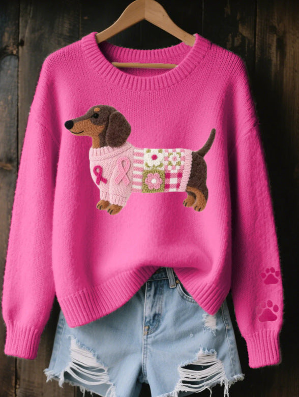 Damenpullover mit Rundhalsausschnitt und grafischem Muster - Halen