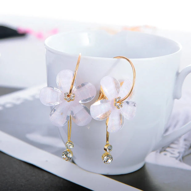Boucles d'oreilles fleurs lilas