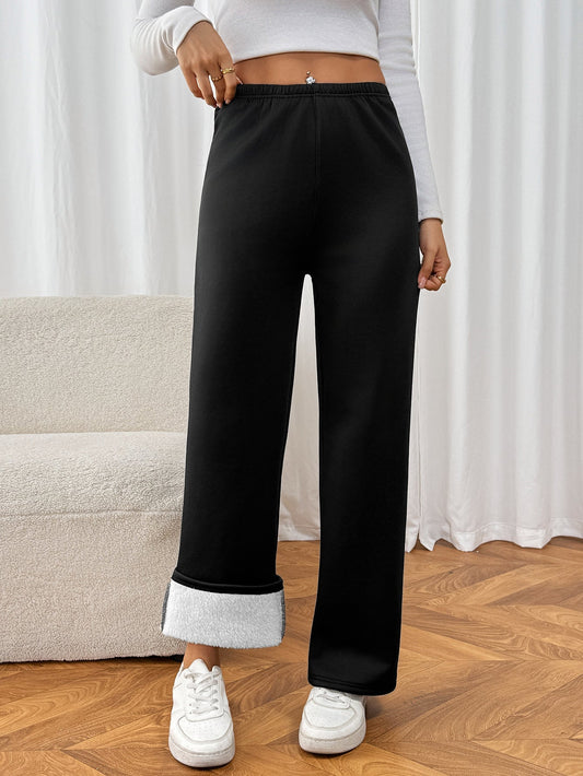 Warme Damenhose mit Samteffekt - Norelle
