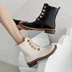 Stiefeletten mit goldener Knopfleiste - Enorie