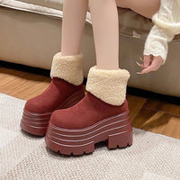 Damen Plateau-Stiefeletten mit Steppmuster - Svea