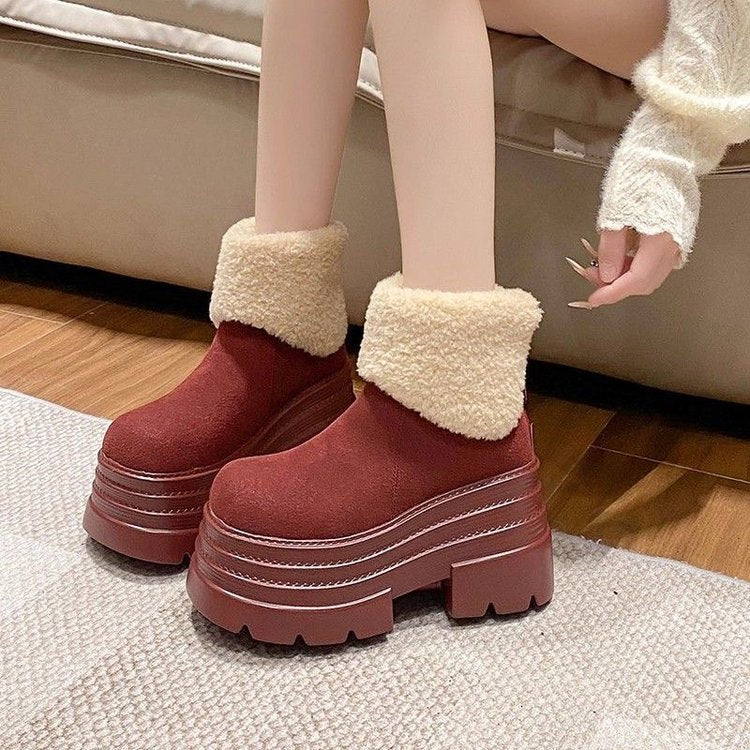 Damen Plateau-Stiefeletten mit Steppmuster - Svea